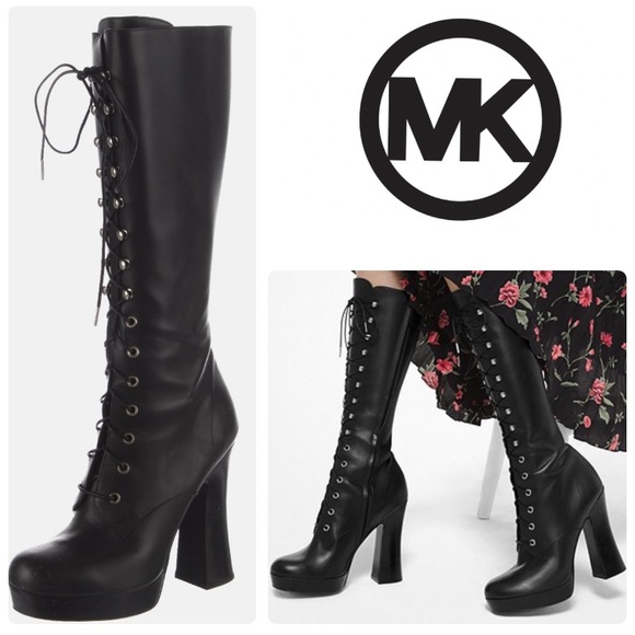 Michael Kors Collection Deandra Calf Leather Platform Boot - Picture 3 of 16